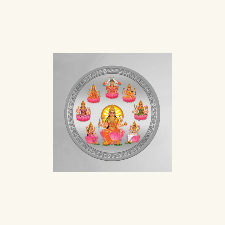 Ashta Lakshmi Silver Coin, MMTC-PAMP silver coin