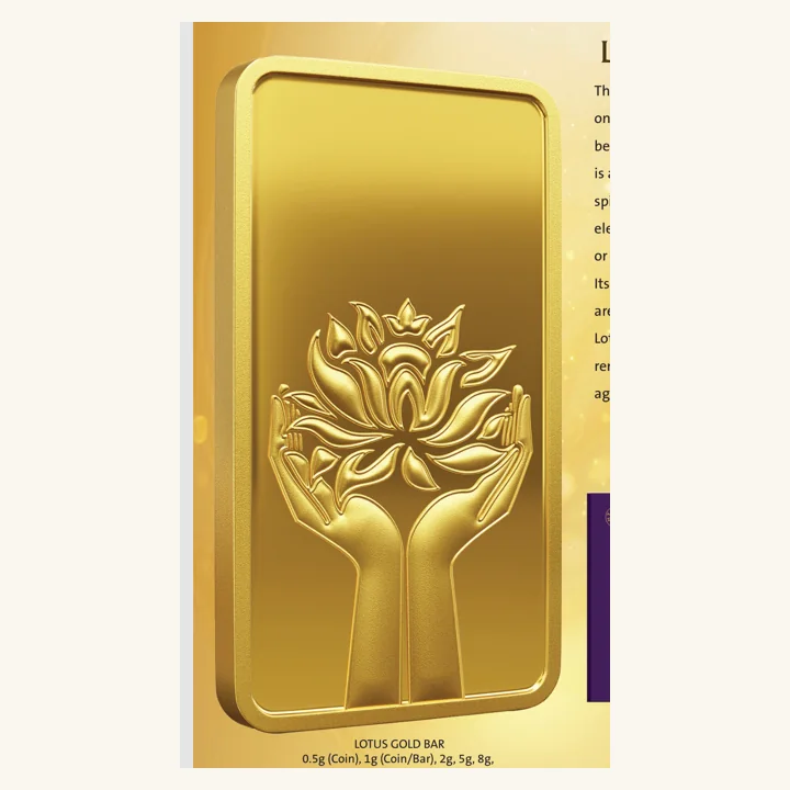 Lotus Gold Coins and Bars, MMTC-PAMP gold coins and bars