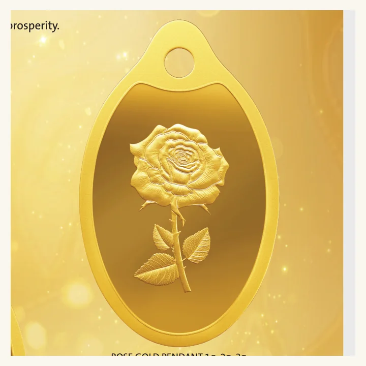 Rose Gold Pendant, MMTC-PAMP gold pendant